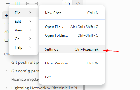 Claude Menu Settings