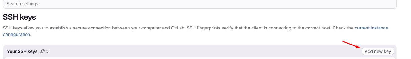 GitLab Add New Key