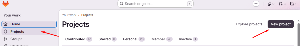 GitLab New Project